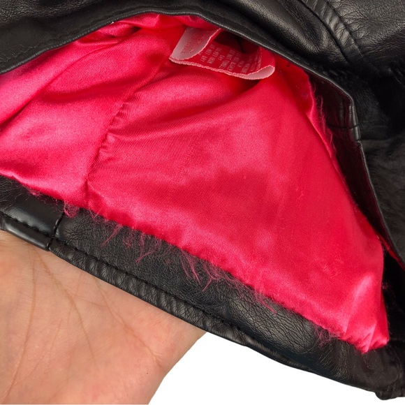 Jou Jou Faux Leather Studded Black Moto Asymmetric Zip Up Biker Jacket S - Picture 12 of 14